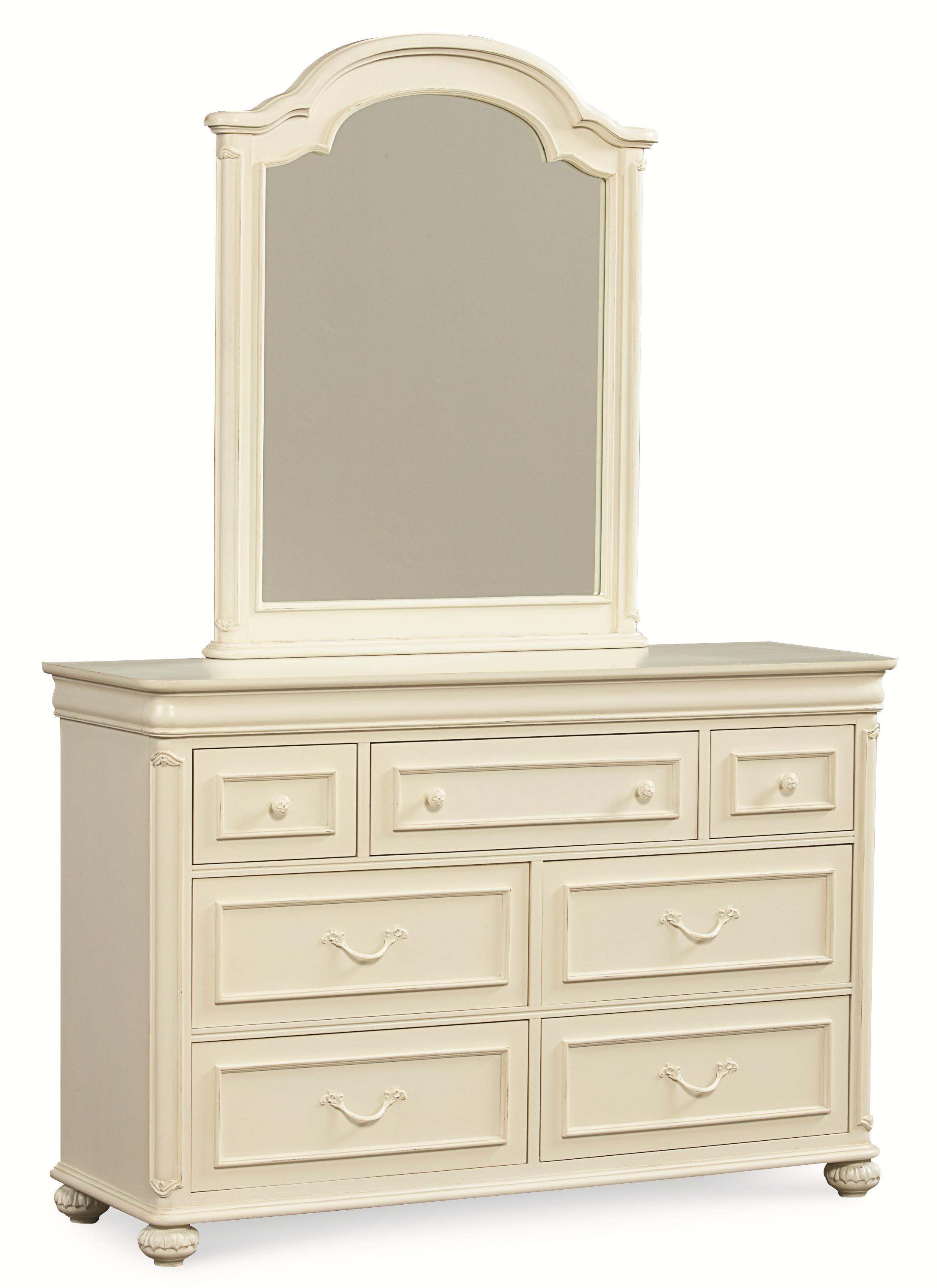 Legacy Classic Kids Charlotte 7 Drawer Dresser and Arched Mirror Set